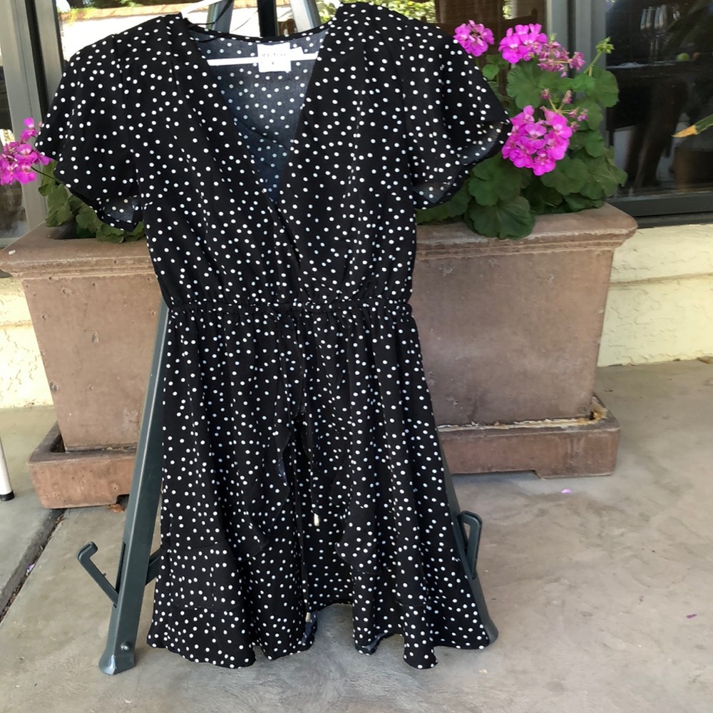 Princess Polly Black polka Dot dress